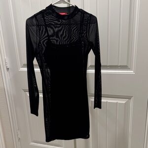 Guess Black Long Sleeve Dress